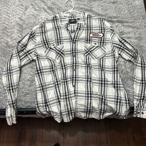 Harley-Davidson Black and White Casual Button Down Shirt
